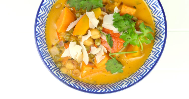 Curry aus Süßkartoffeln und Kürbis